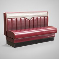 Retro Diner Sofa - Old Restaurant Leather Banquette - 6 Color Variations
