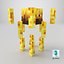Minecraft Blaze Rigged 3D-Modell, spielfertig in 4K PBR