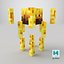 Minecraft Blaze Rigged 3D-Modell, spielfertig in 4K PBR