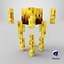 Minecraft Blaze Rigged 3D-Modell, spielfertig in 4K PBR