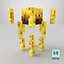 Minecraft Blaze Rigged 3D-Modell, spielfertig in 4K PBR