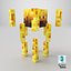 Minecraft Blaze Rigged 3D-Modell, spielfertig in 4K PBR