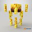 Minecraft Blaze Rigged 3D-Modell, spielfertig in 4K PBR