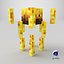 Minecraft Blaze Rigged 3D-Modell, spielfertig in 4K PBR