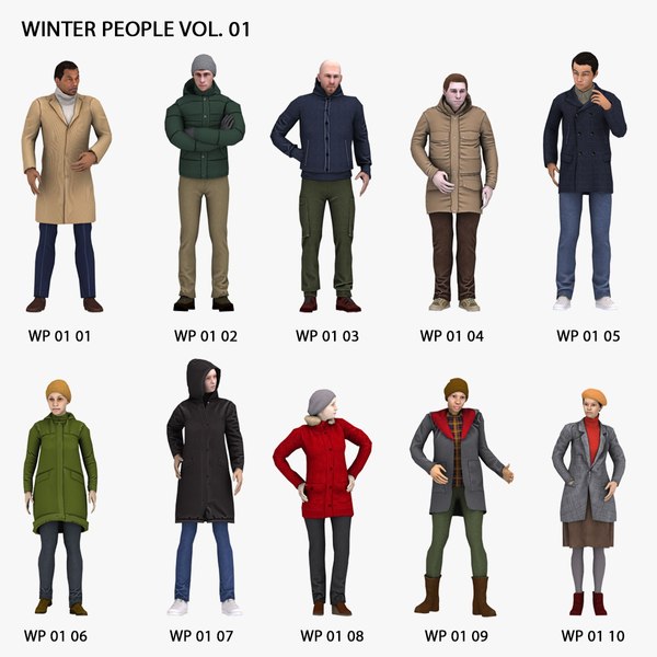 3D People: Winter People Vol. 01 3D model