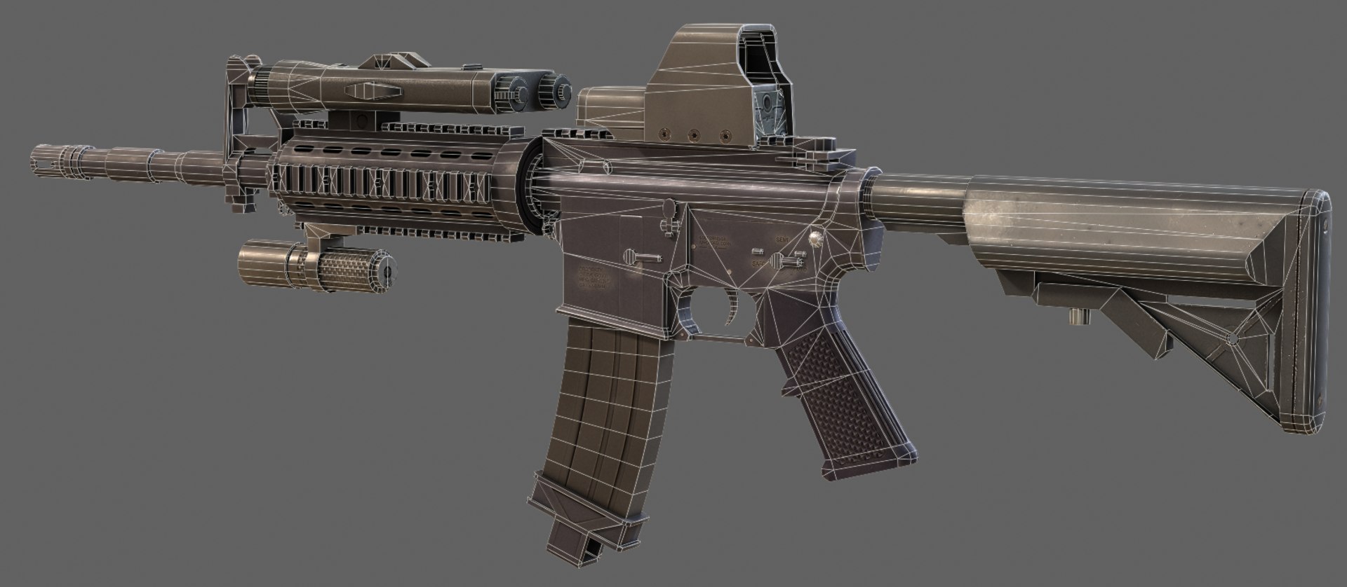 m4 rifle 3d model