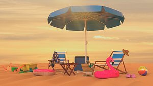 3D beachpack PBR model