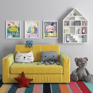 Children's sofa with decor