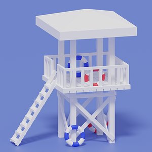 Beach Lifeguard Tower 3D model 3D model
