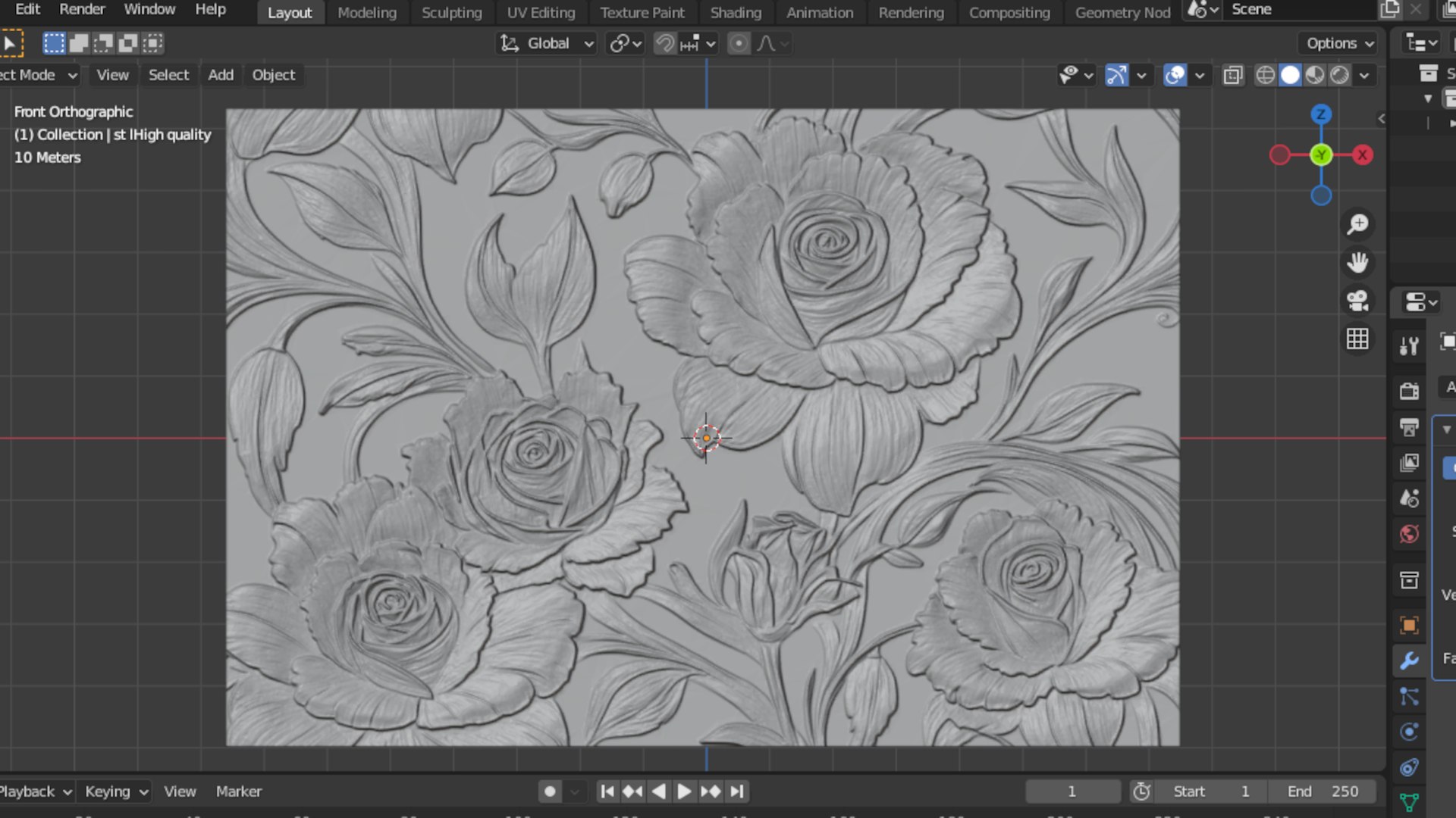 Modern Rose Panel Wall Decor Set Relief Stl Mural CNC 295 3D Model ...