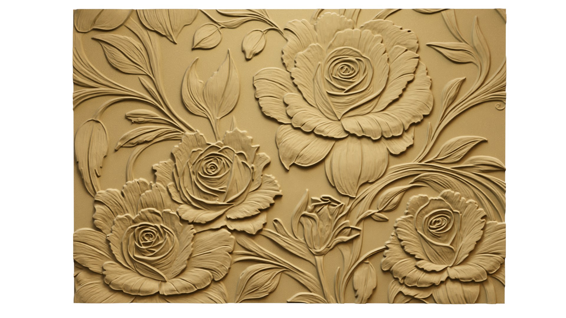 Modern Rose Panel Wall Decor Set Relief Stl Mural CNC 295 3D Model ...