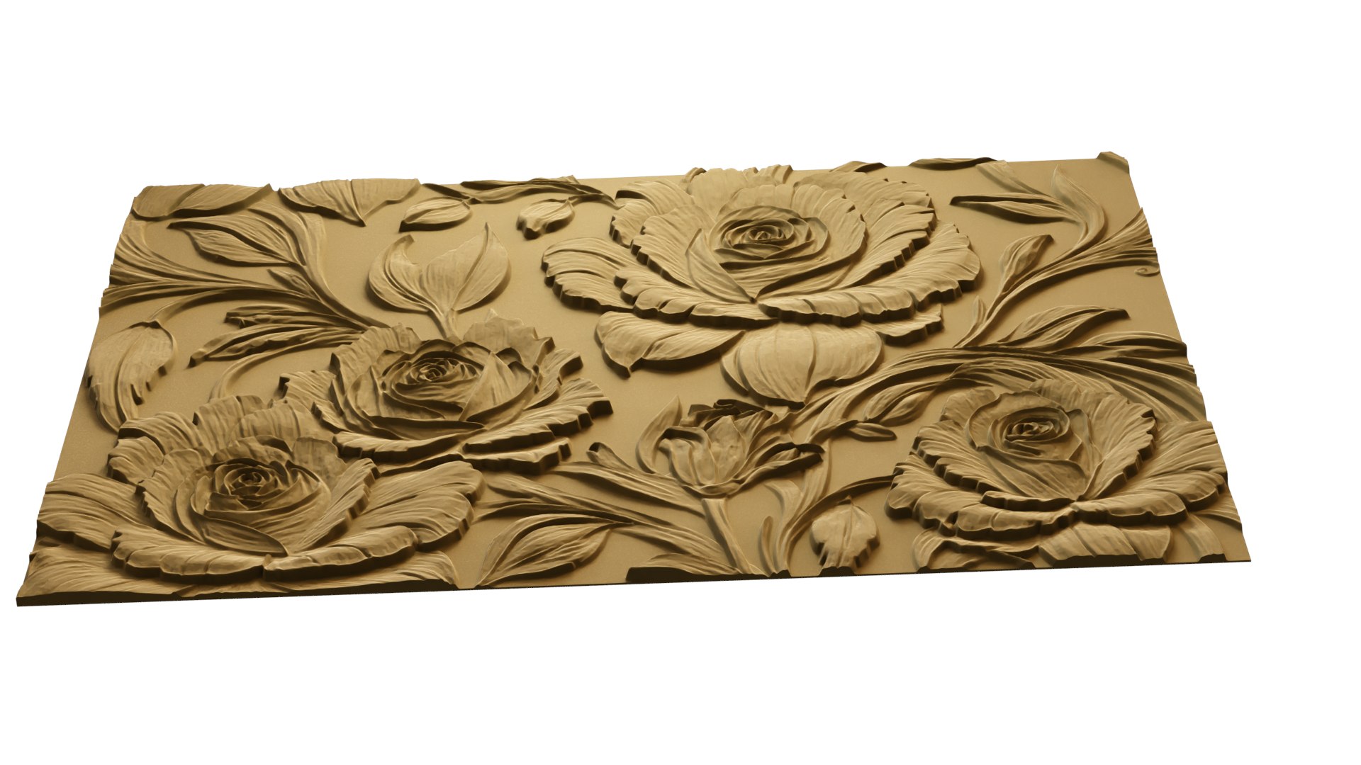 Modern Rose Panel Wall Decor Set Relief Stl Mural CNC 295 3D Model ...