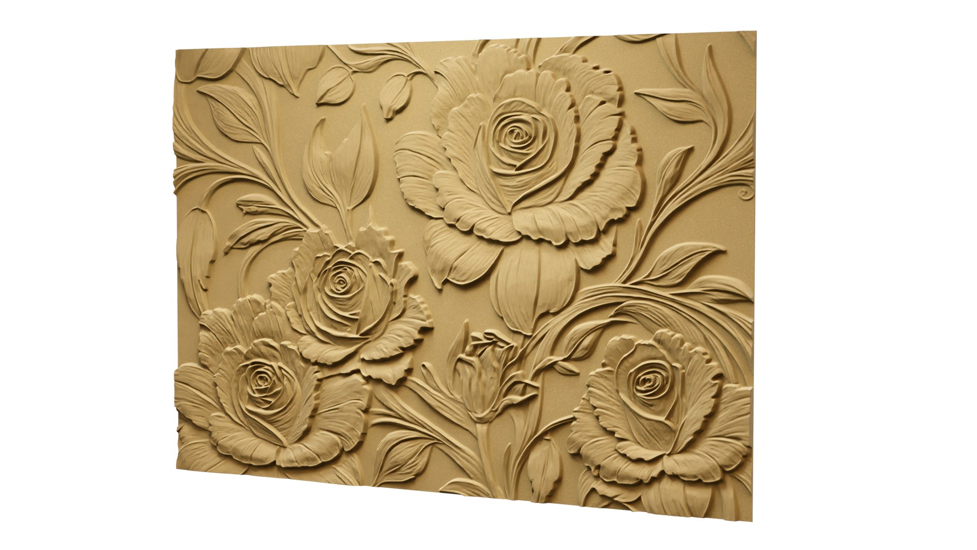 Modern Rose Panel Wall Decor Set Relief Stl Mural CNC 295 3D Model ...