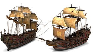 Highly Detailed Pirate Ship Premium Design Historic Style