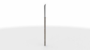 3D naginata japanese pole 01