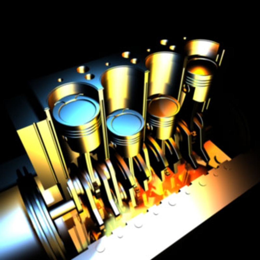 engine cutaway cut 3d model