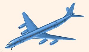 dc-8-63 freighter aircraft solid 3D model