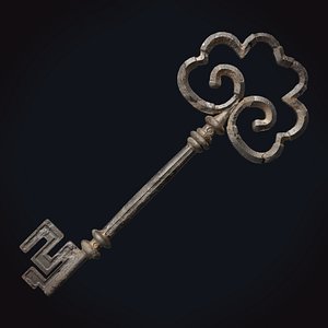 medieval fancy key 1 3D model