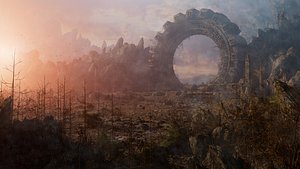 Asian Star Gate Landscape 3D model