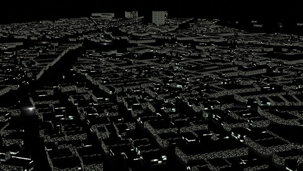 3D model night view of japan