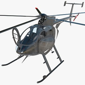 utility civilian helicopter rigged 3D model