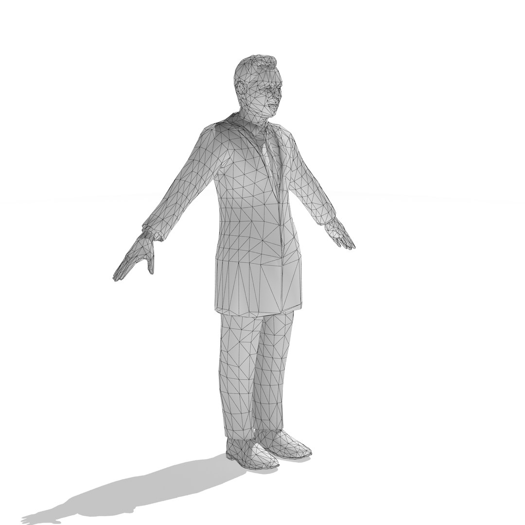 3d Scientist Man Rigged
