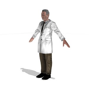 Low Poly Scientist Man