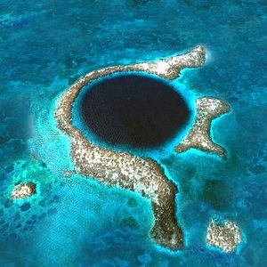3D blue sinkhole