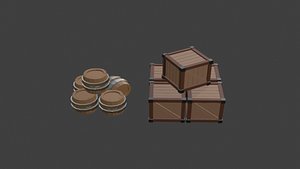 3D Crate and Barrel