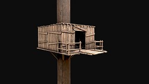 3D Wooden Tree House Shelters and Platforms 1
