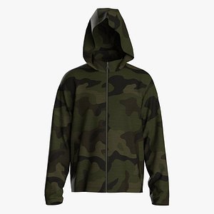 3D Male Hooded Combat Parka