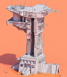SciFi Building 3D model
