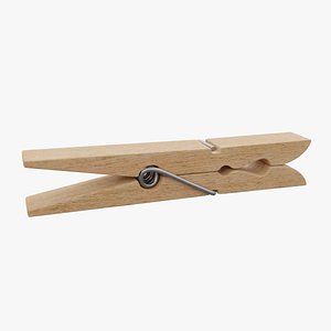 3D model Wooden Clothespin