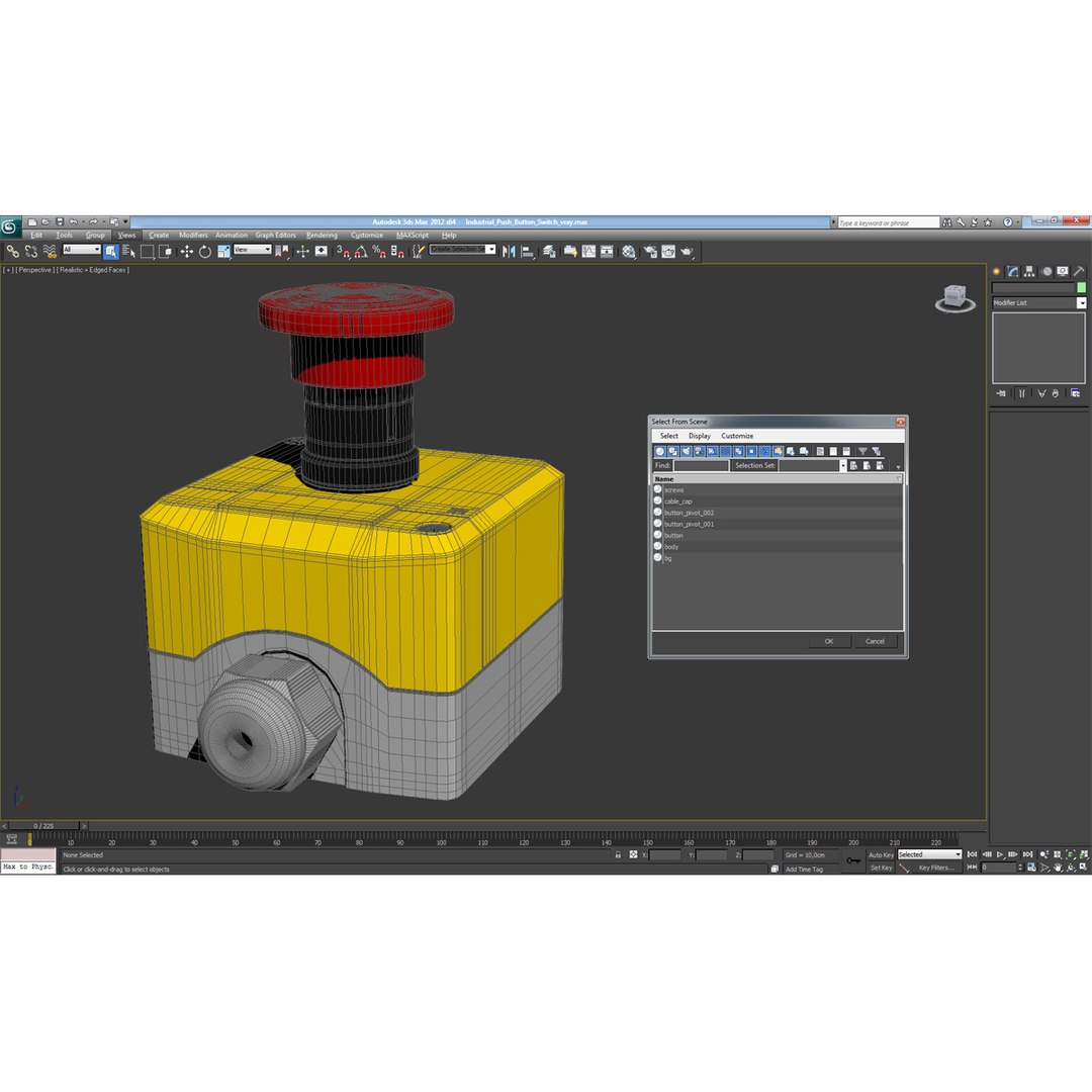 3d Industrial Push Button Switch