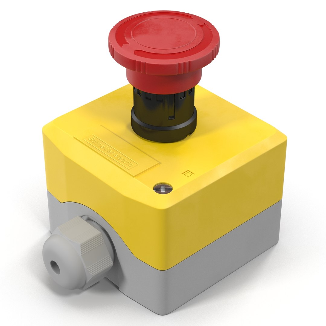 Industrial Push Button Switch 3D model preview