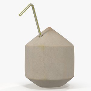 Shelled Coconut with Drink Pipe