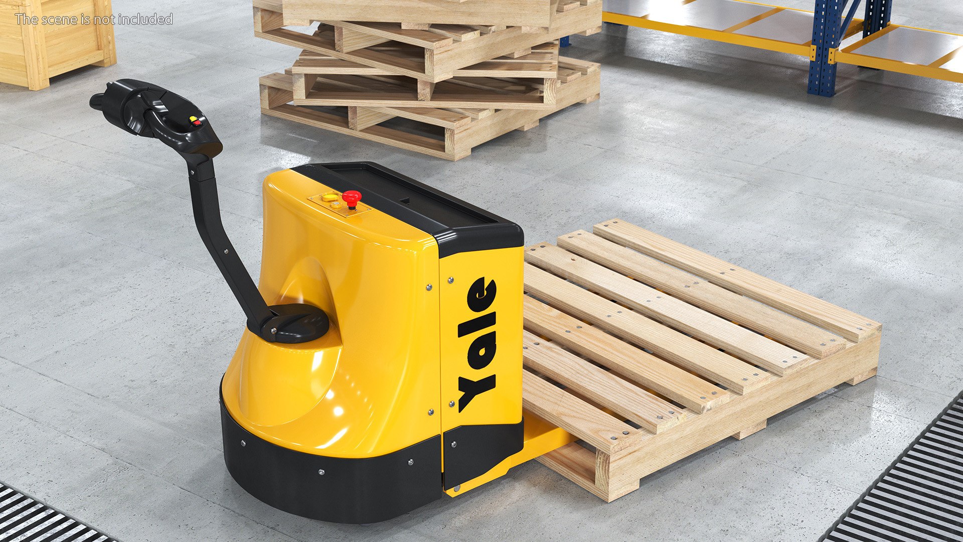 Self Propelled Electric Pallet Jack And Pallet Rigged For Maya 3D Model ...
