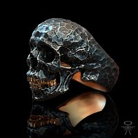 ring skull hammered