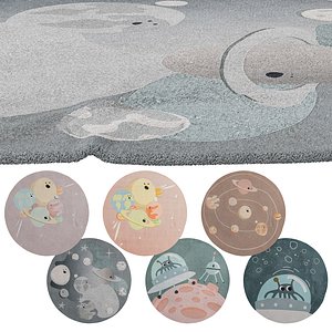 Set of Circu space theme carpets 3D model