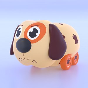 3D cute toy dog wheels