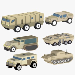 cartoon military equipment 3D model