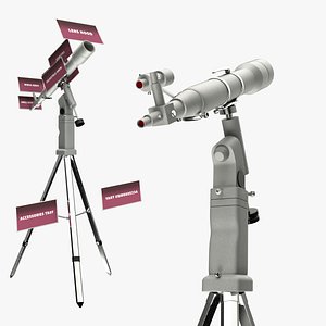 Telescope 3D Model AR VR Low-poly 3D model