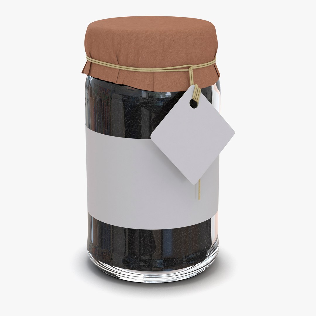 Black Tea In Glass Jar 2 3D model preview