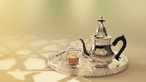 3d traditional moroccan teapot