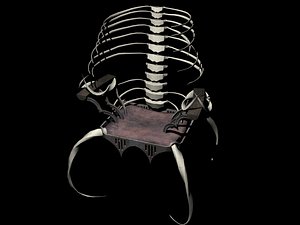 3d throne bone skeleton chair model