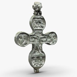 3D old brass engolpion