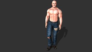 3D model male body - rigged character