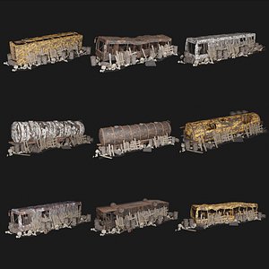 POST APO WRECK PALISADE WALL BARRIER BARRICADE FENCE COLLECTION 3D model