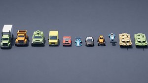 Low Poly Vehicle Pack Stylized Cars Trucks Military Game Ready