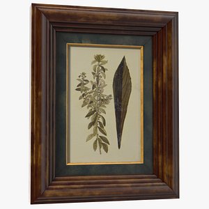 Picture Frame Dark Wood with Gold 3D